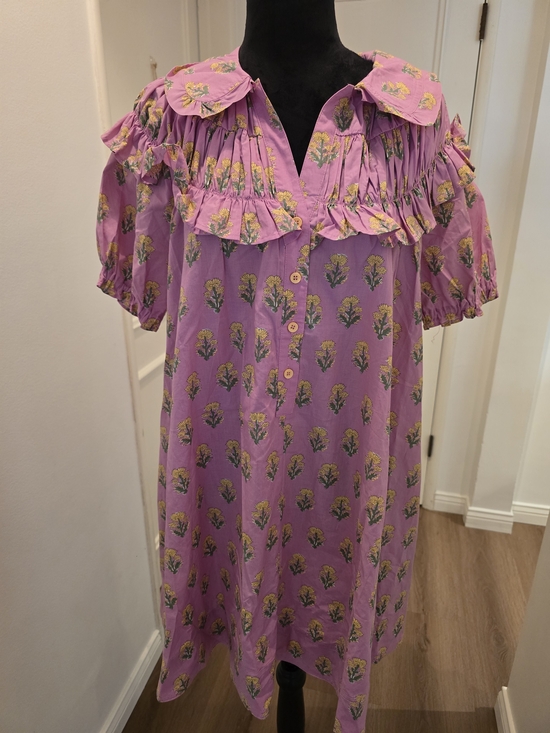 Umgee Dresses & Skirts - Umgee Pink Floral Ruffled Dress